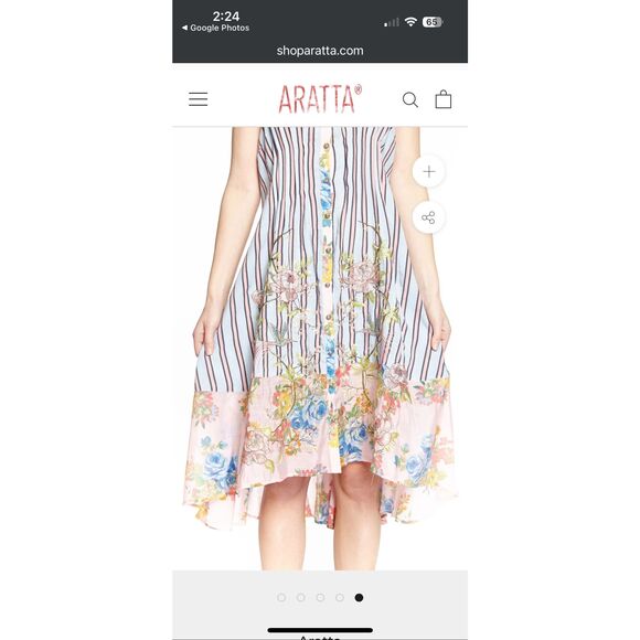 Aratta Women's My Dear Floral Print Sleeveless Dress Multicolor Medium - Picture 5 of 6